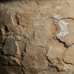 Square close-up of the rough surface of a pottery sherd